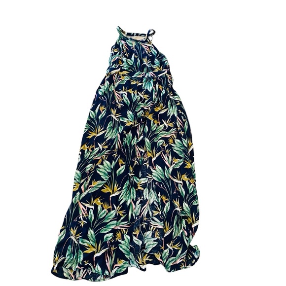 PROMESA Tropical Print Navy Background Boho Halter Style - Picture 4 of 9
